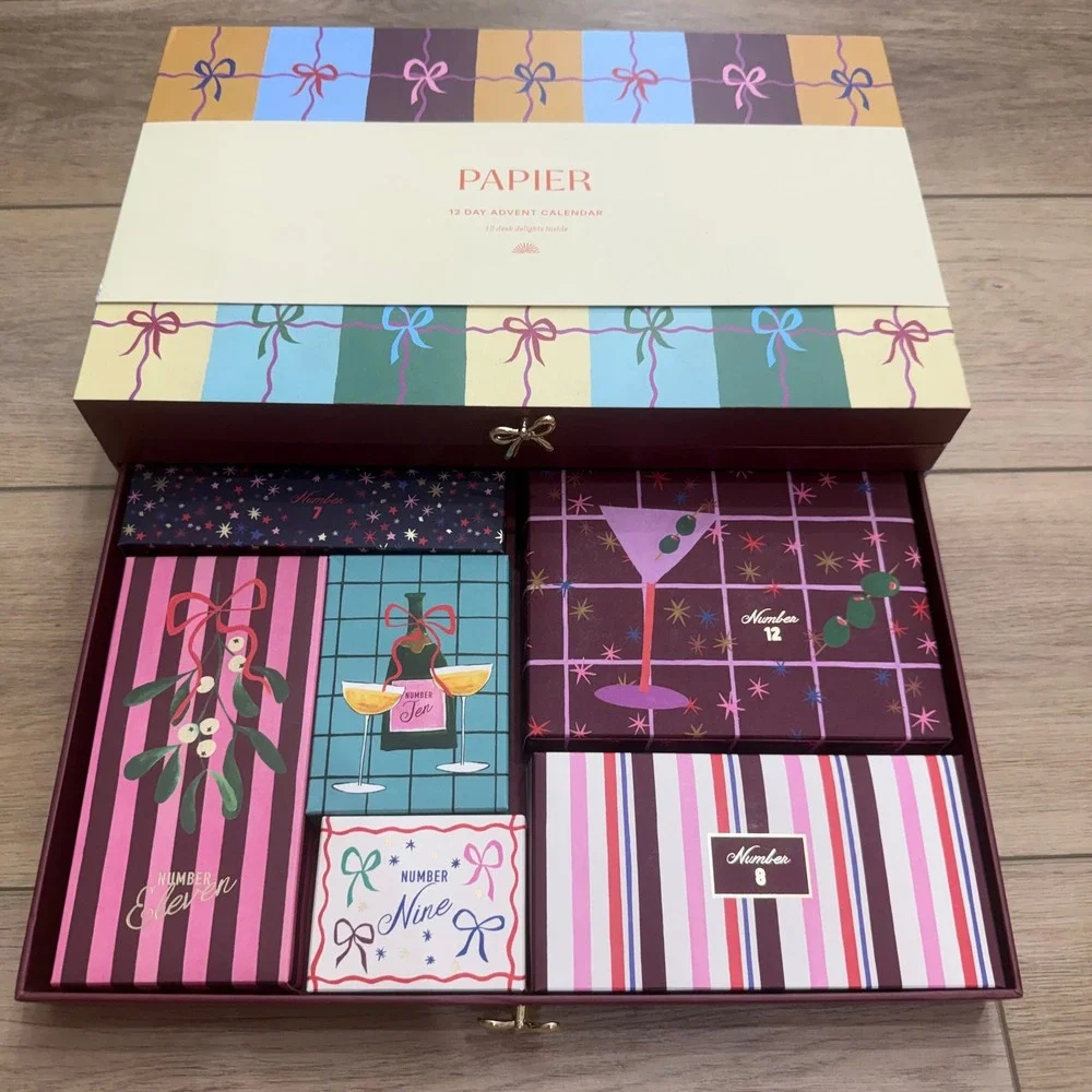 Papier x Anthropologie 12 Day Advent Calendar Desk Delights Stationery Gift Set